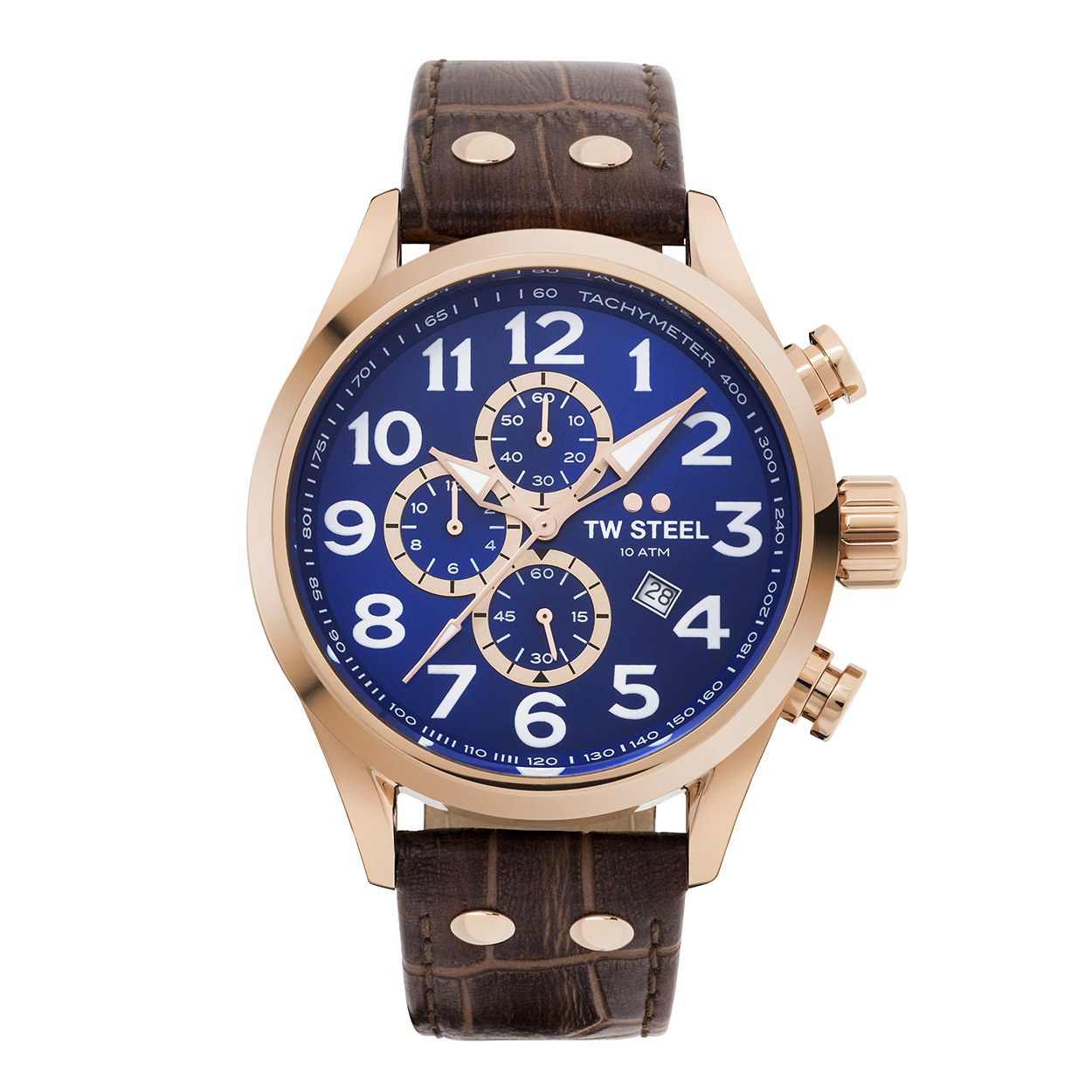 TW Steel Volante 45mm Chronograph Brown Leather