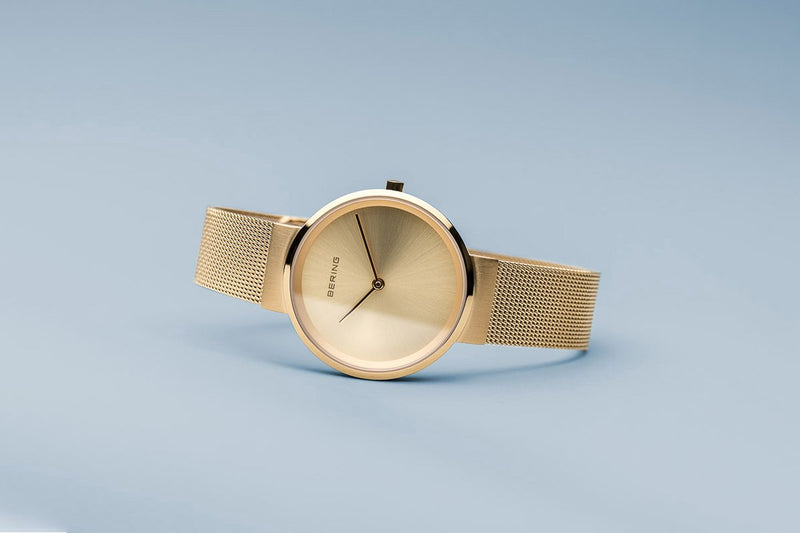 Bering Classic Brushed Gold 31mm Mesh Watch