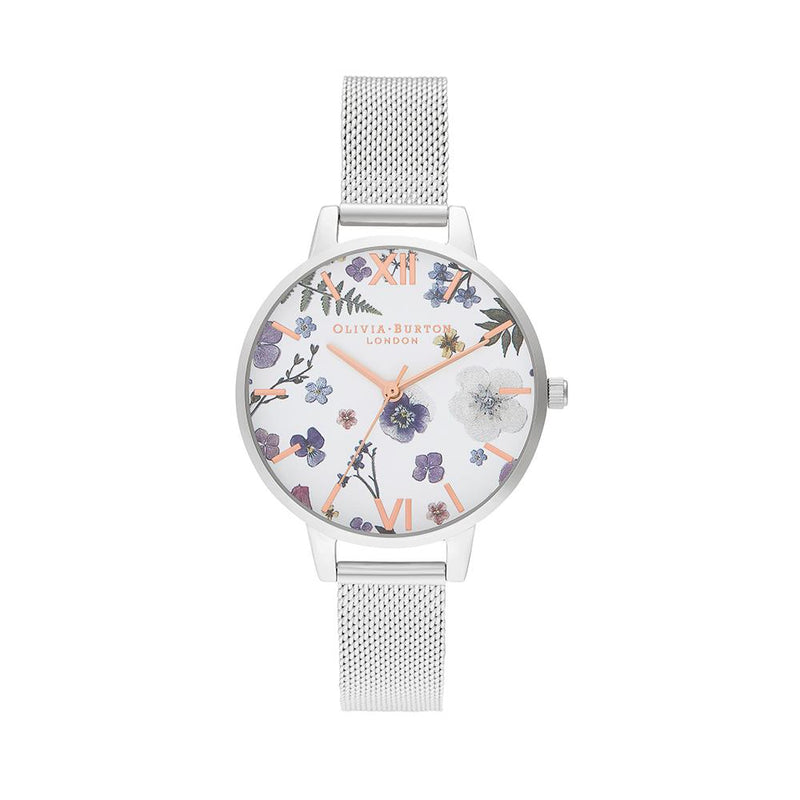 Olivia Burton Artisan Dial Rose Gold Watch - Silver