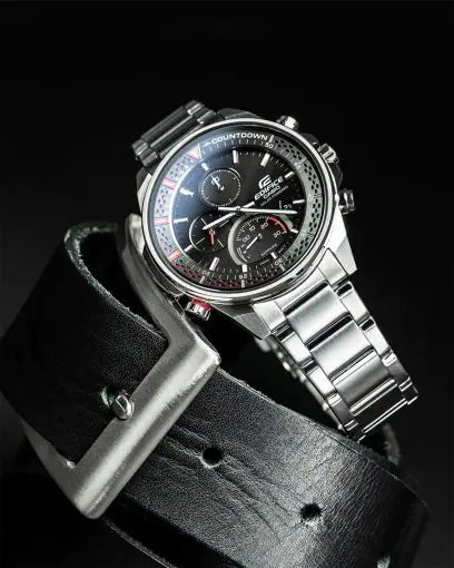 Casio Edifice Slim Line with Sapphire Crystal Black Dial EFSS590D-1A