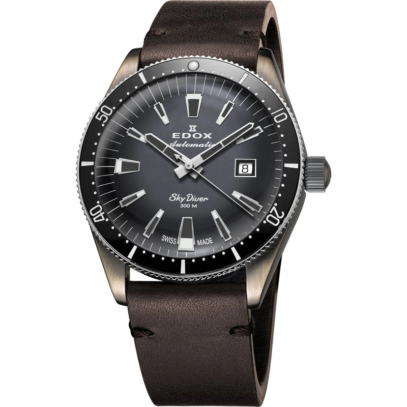 Edox Skydiver Automatic Grey Dial Men's Watch 801263VINGDN