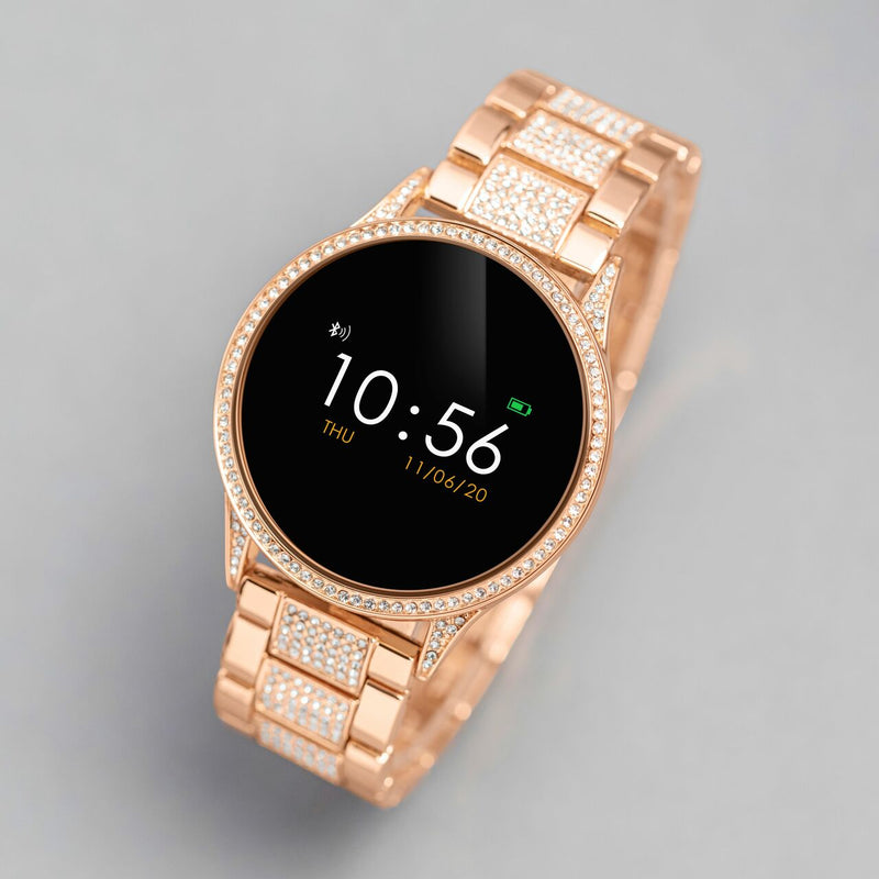 Reflex Active Series 4 Rose Gold Link Crystal Smart Watch RA04