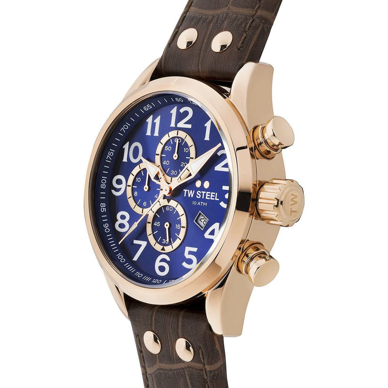 TW Steel Volante 45mm Chronograph Brown Leather