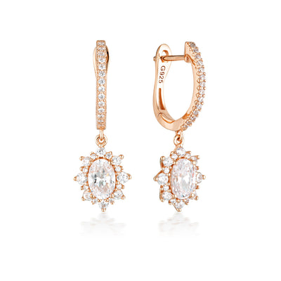 GEORGINI ICONIC BRIDAL ELOISE EARRINGS ROSE GOLD