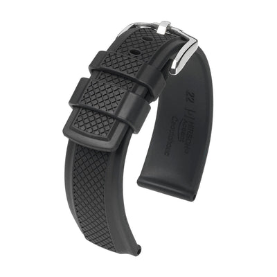 Hirsch Urbane Black Natural Rubber Watch Band