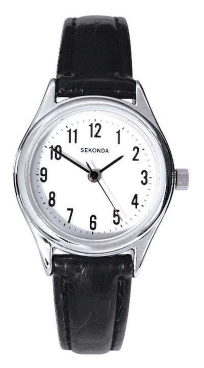 Sekonda White Dial Leather Strap Ladies Watch SK4491