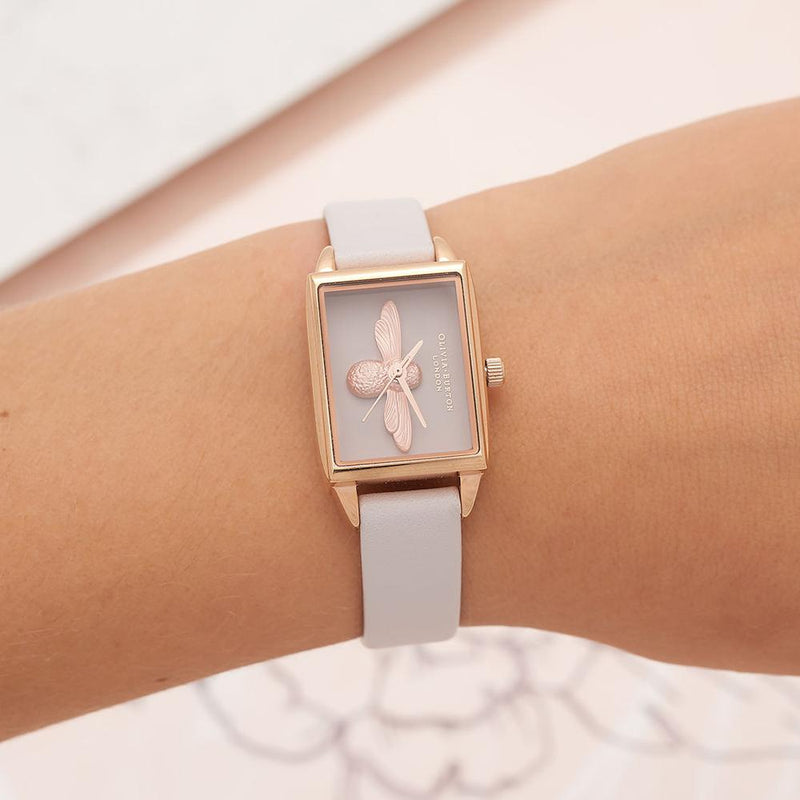 Olivia Burton 3D Bee Rose Gold Watch - Rose Gold