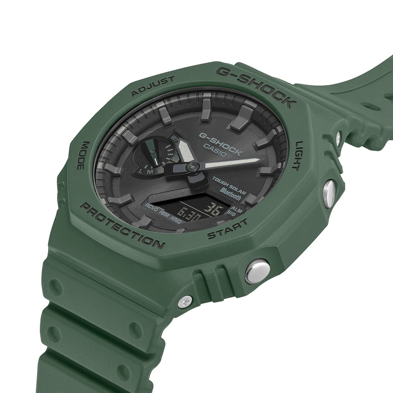 G-Shock CasioOak GAB2100-3A Green Watch with Smartphone Link and Tough Solar