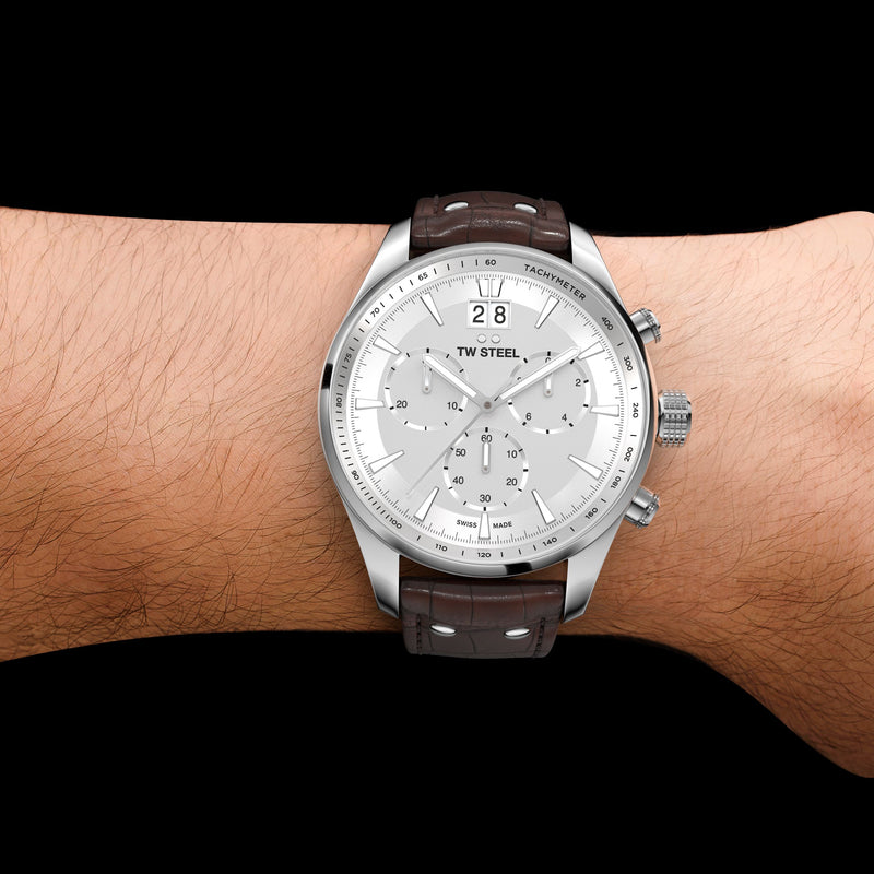 TW Steel Ace Aternus 45mm Chronograph Brown Leather