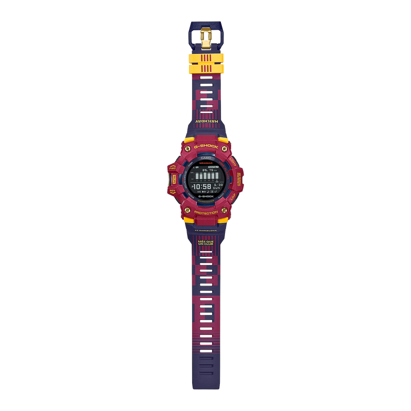 G-Shock G-Squad 蓝色和红色树脂表带手表 GBD100BAR-4D