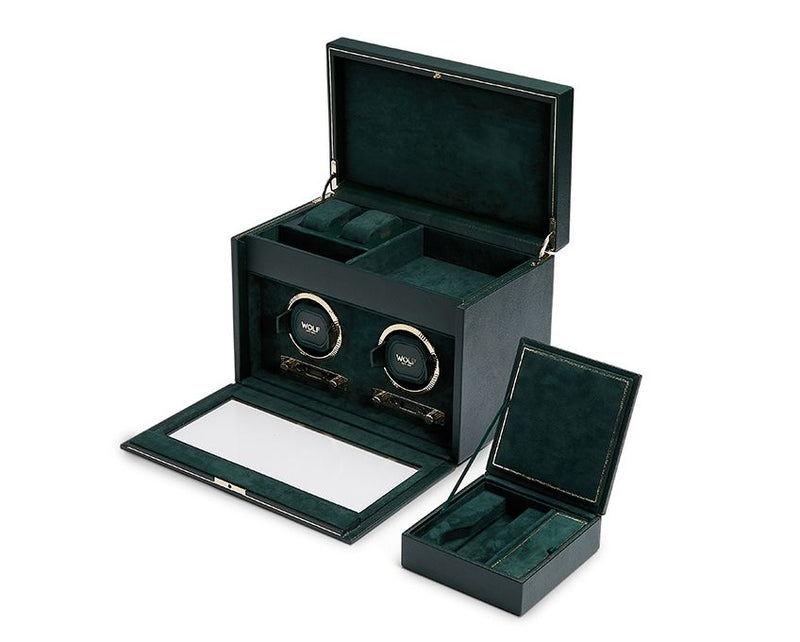 Wolf British Racing Green Double Watch Winder