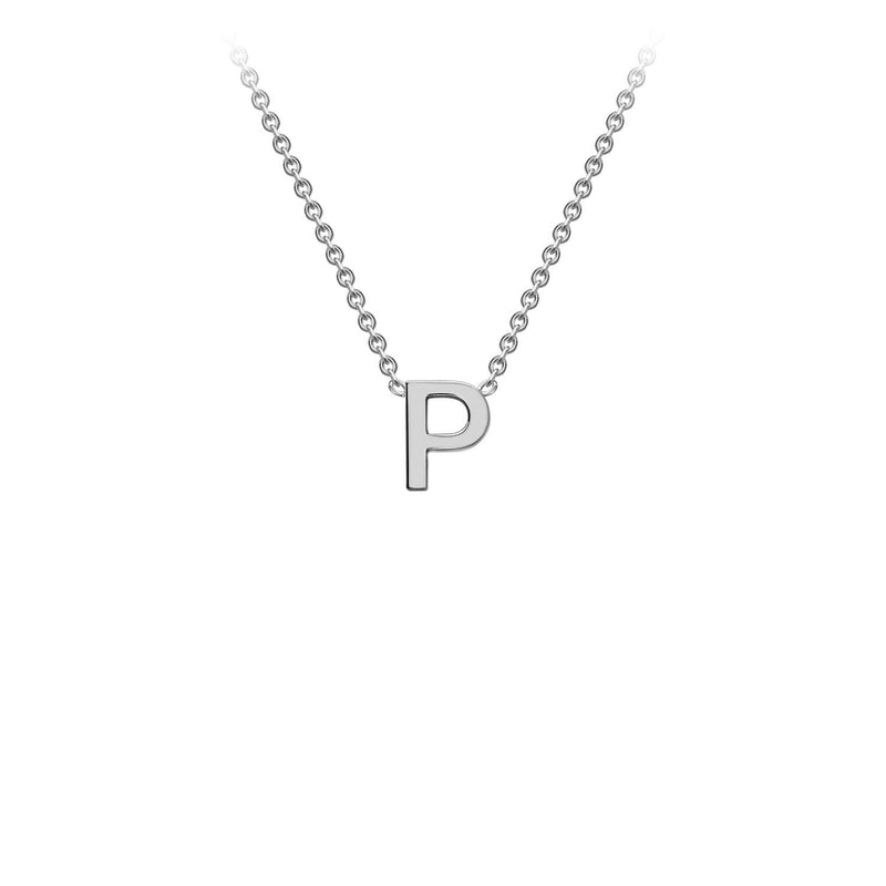 9K 白金“P”字母可调节项链 38/43 厘米