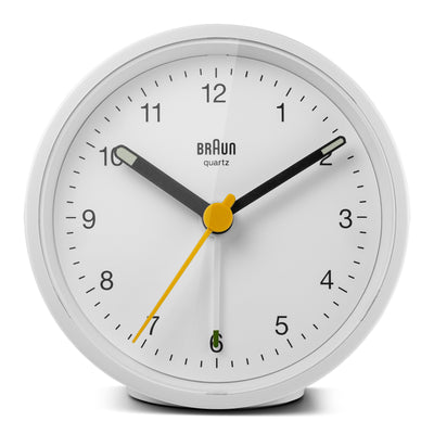 Braun Classic Analogue Alarm Clock White BC12W