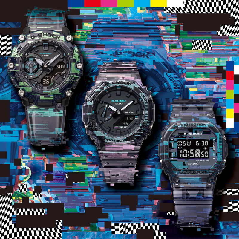 G-Shock Iridescent Digital Transparent Resin Band Watch GA2200NN-1A