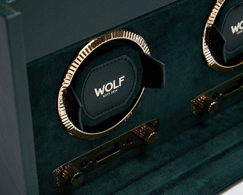 Wolf British Racing Green Double Watch Winder