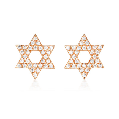 GEORGINI ROCK STAR STAR OF DAVID ROSE GOLD EARRINGS