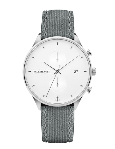 Paul Hewitt Chrono White Sand Grey Canvas Watch