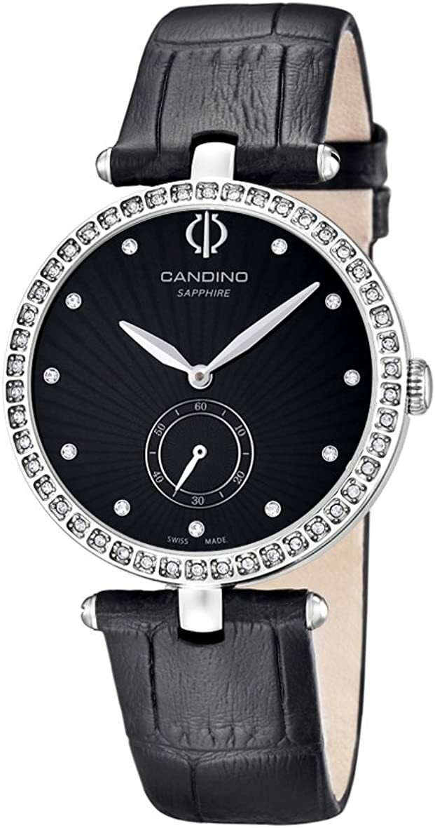 Candino Quartz with Black Dial and Black Leather Strap Womens Watch