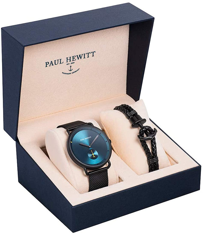 Elegant watch set in a Paul Hewitt branded presentation box.