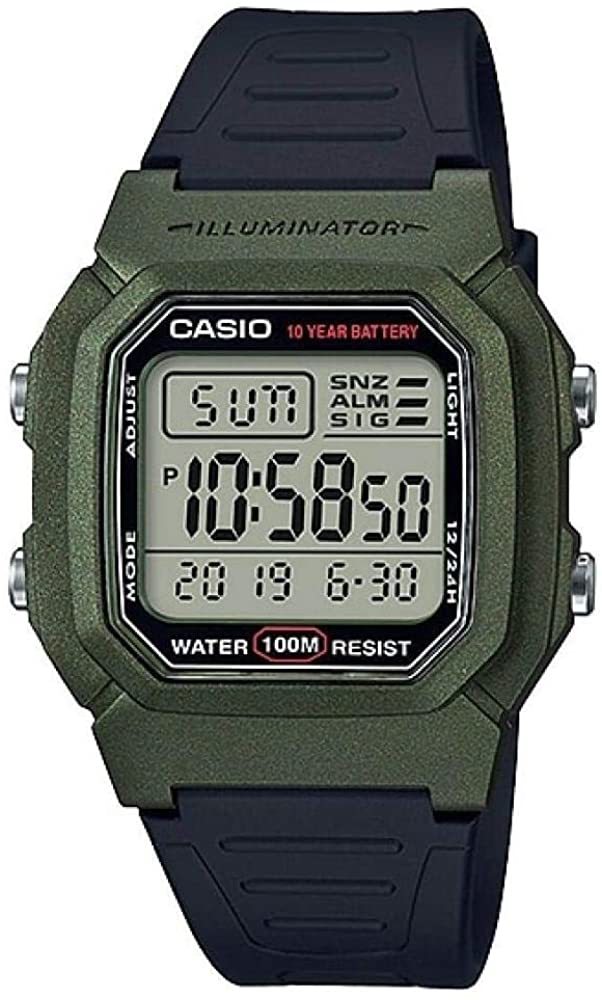 Casio W800HM-3A Classic Black & Green Youth Series Unisex Digital Sports Watch