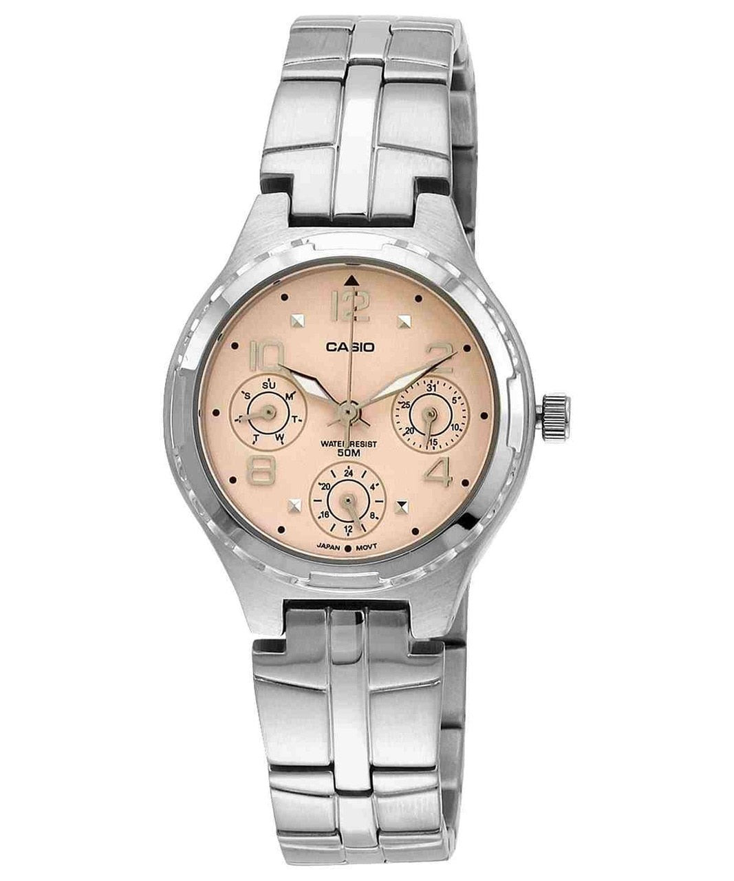 Casio Enticer Analog Quartz Peach Dial Ltp-2064A-4Av Womens Watch