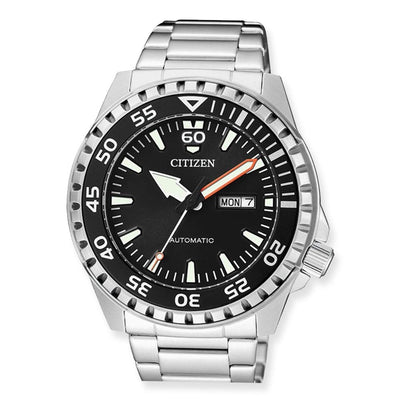 Citizen Automatic Black Dial Steel Diver's Watch NH8388-81E