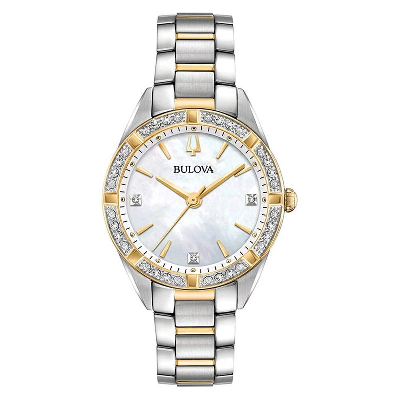 Bulova Sutton 经典钻石珍珠贝母表盘女士手表 98R263 