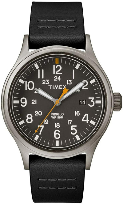 Timex Allied Grey Dial Leather Strap Mens Watch Tw2R46500