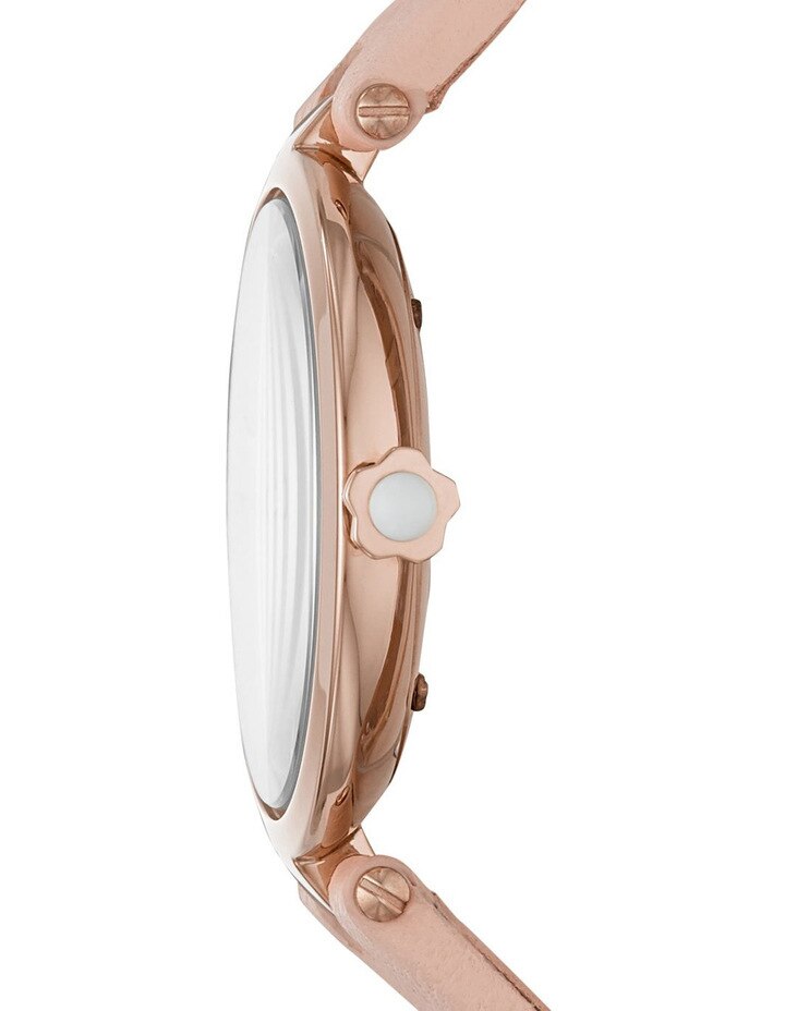 优雅的 Emporio Armani 女士裸色皮革表带手表 AR11199