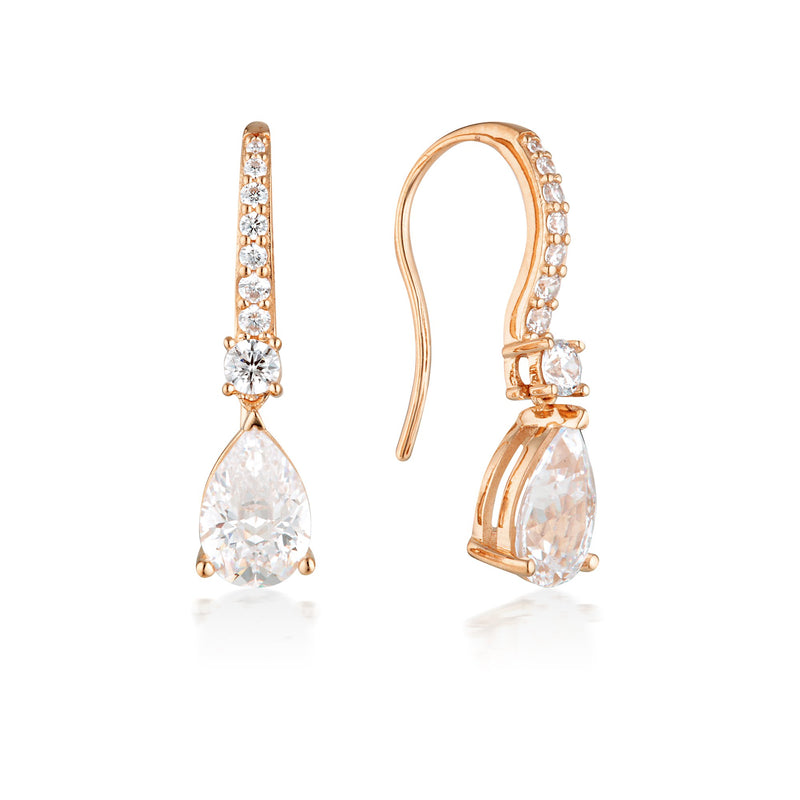 GEORGINI ICONIC BRIDAL ELIZABETH EARRINGS ROSE GOLD