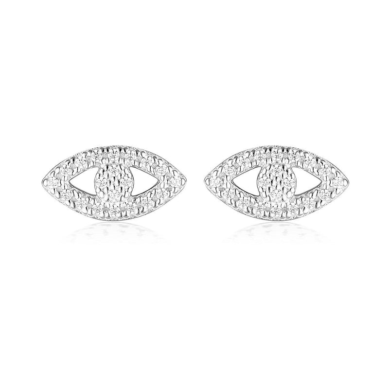 GEORGINI ROCK STAR EVIL EYE SILVER EARRINGS