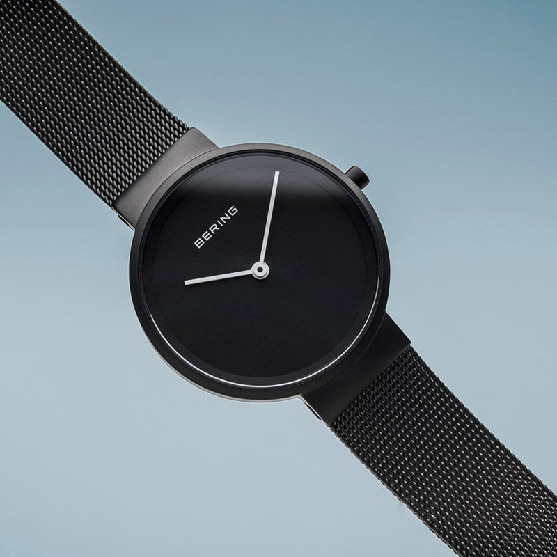 Bering Classic Matt Black Mesh Watch