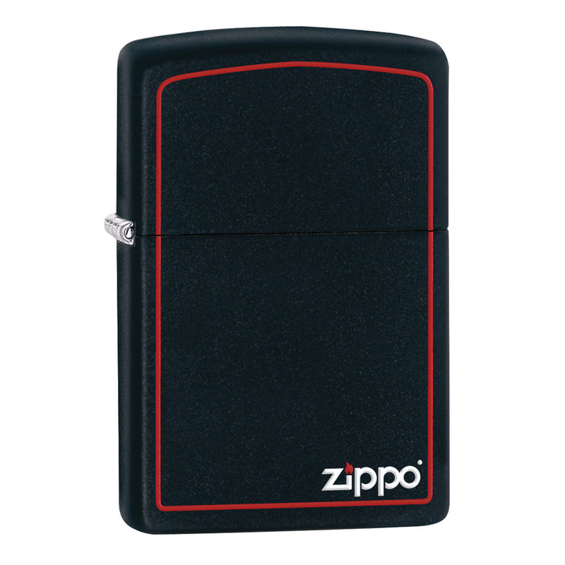 Zippo 218ZB 黑色哑光 带 Zippo 印花和边框 打火机