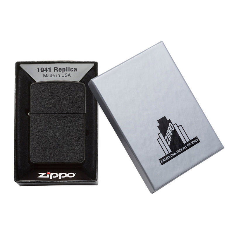 Zippo 1941 复制品黑色裂纹打火机