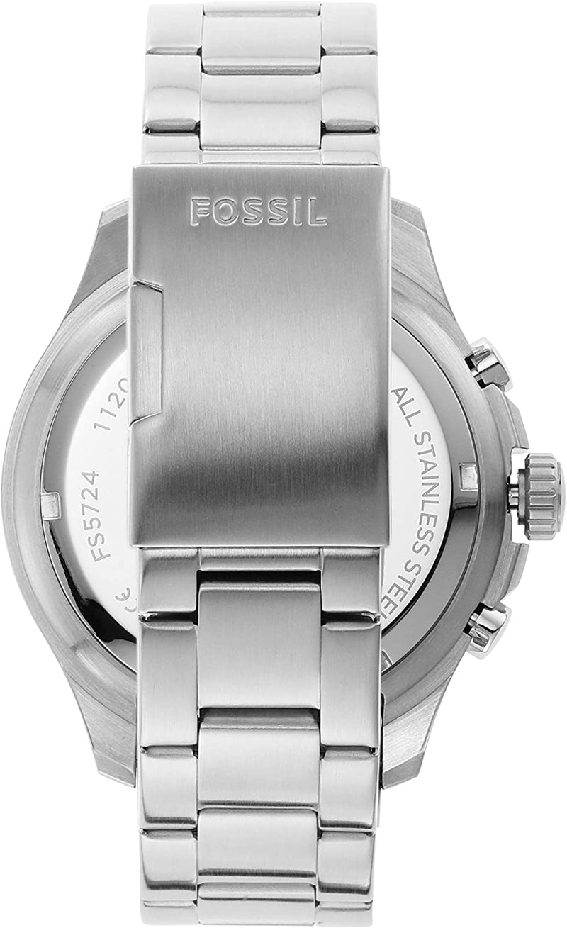 Fossil 计时码表运动蓝色表盘不锈钢手表 FS5724 