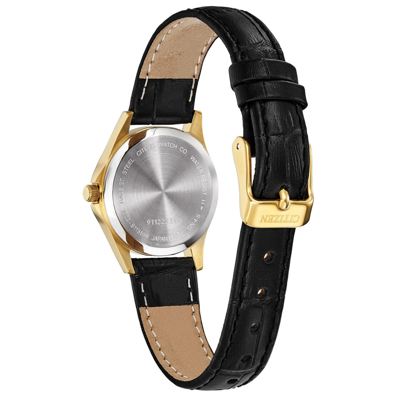 Citizen Ladies Quartz Black Leather Dress Watch EQ0593-26A