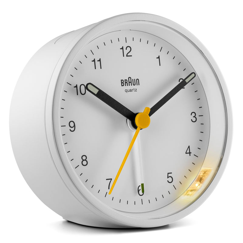 Braun Classic Analogue Alarm Clock White BC12W