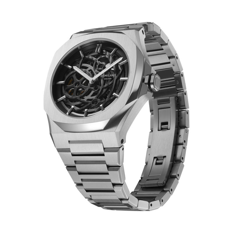 D1 Milano Silver Skeleton Automatic Watch SKBJ10