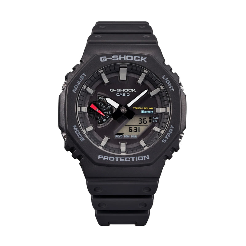 Black G-Shock digital-analog wristwatch with a rugged design.