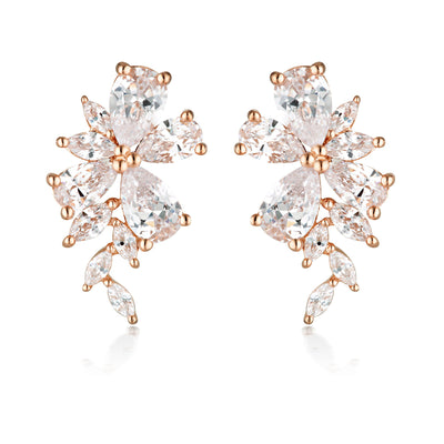 GEORGINI ICONIC BRIDAL HYACINTH EARRINGS ROSE GOLD