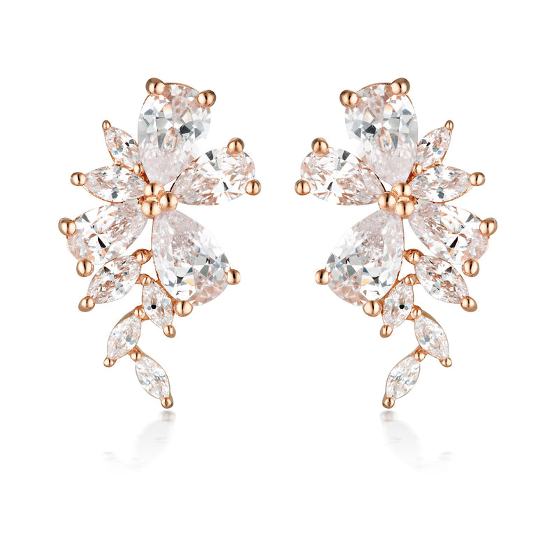 GEORGINI ICONIC BRIDAL HYACINTH EARRINGS ROSE GOLD