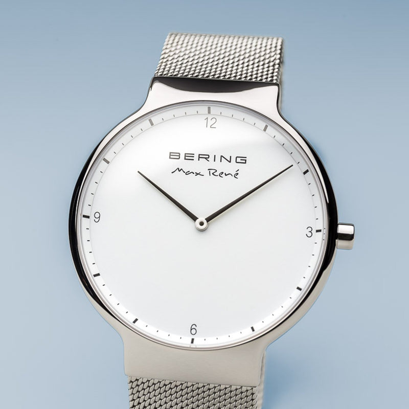 Bering Max René Polished Silver Mesh Watch