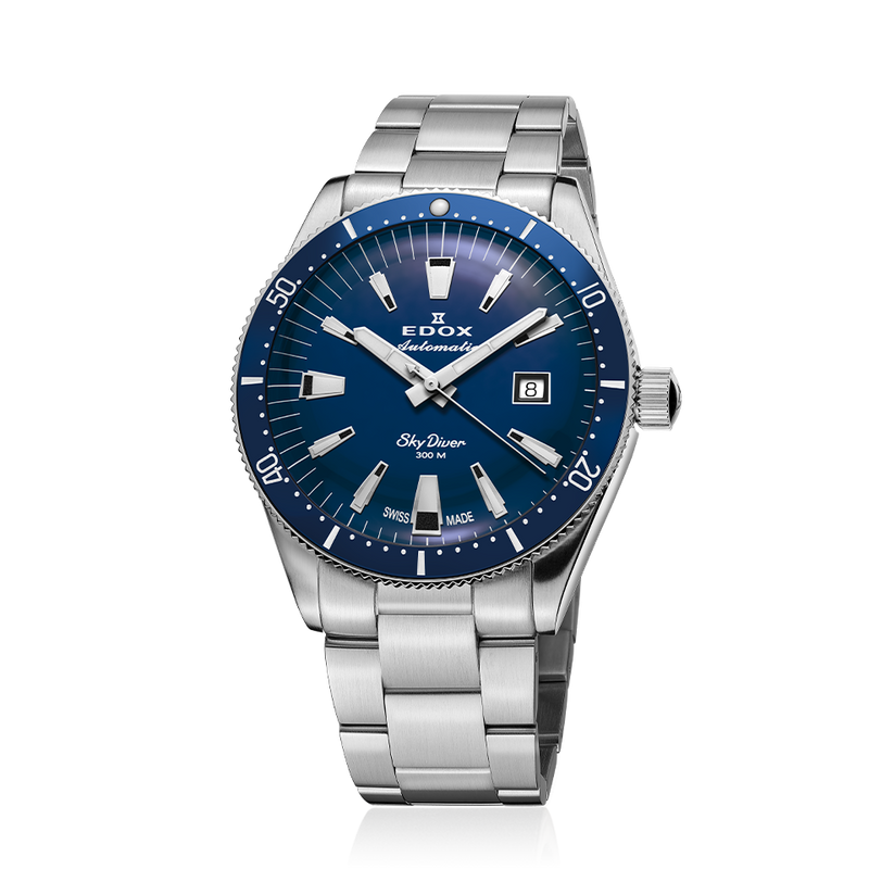 Edox Skydiver 自动蓝色表盘男士手表 801263BUMBUIN