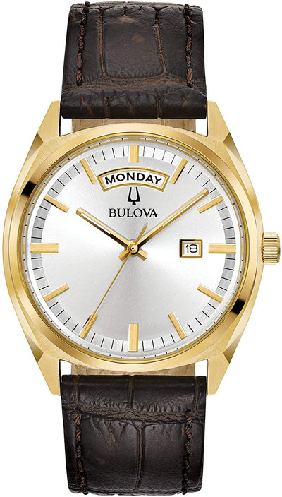 Bulova Surveyor 棕色皮革男士手表 97C106