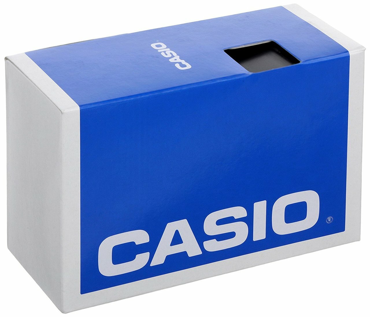 Blue and white Casio-branded product box or packaging.