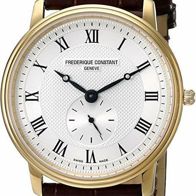 Frederique Constant Slim Line Silver Dial Gold Plated Unisex Watch 235M4S5