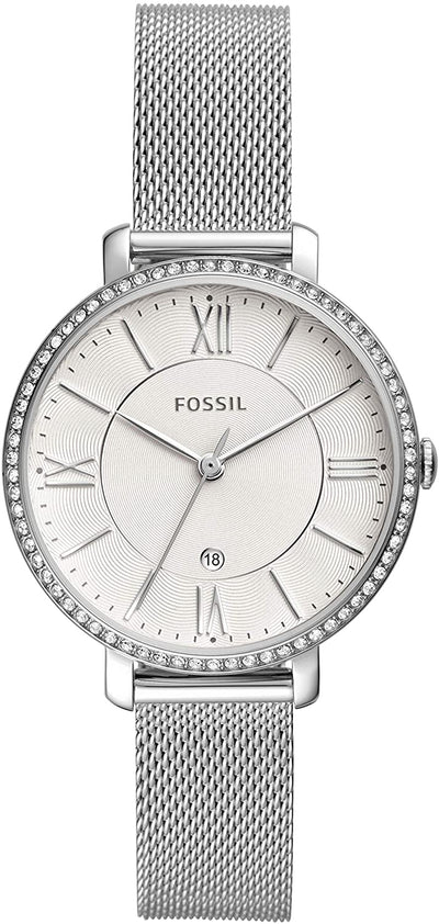 Fossil Jacqueline 三针银色表盘女士手表 ES4627