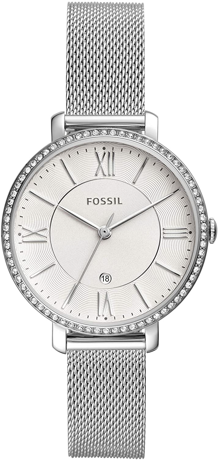 Fossil Jacqueline 三针银色表盘女士手表 ES4627