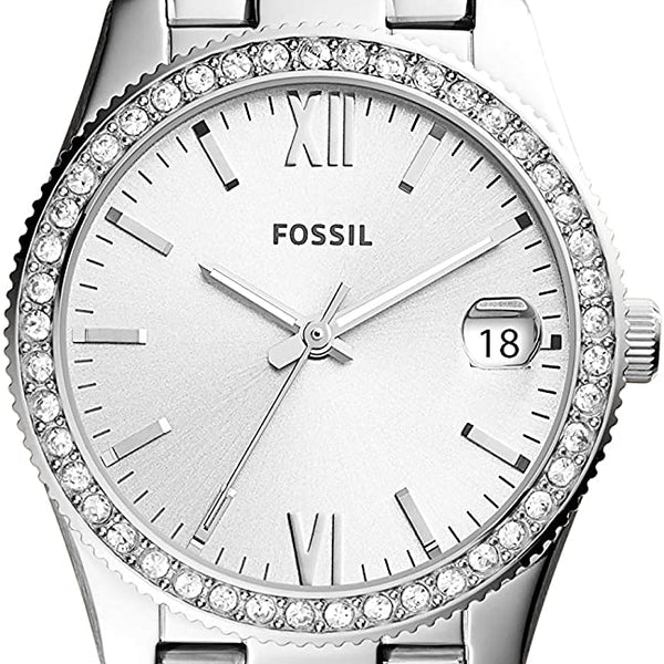 Fossil Scarlette Mini Crystal Silver Dial Watch ES4317 Watch Direct