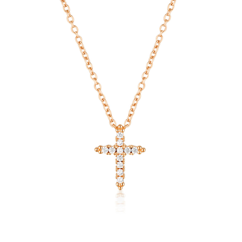 GEORGINI ROCK STAR CROSS ROSE GOLD PENDANT